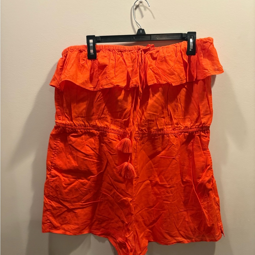 🔥2/$10 3/$12  J Crew XL Orange Women's Short Romper - Picture 2 of 7